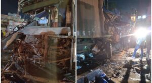 Shivshahi bus and container accident at midnight; One injured person was evacuated by the fire brigade. A total of 6 injured.